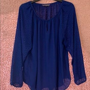 Blue Long Sleeve Blouse